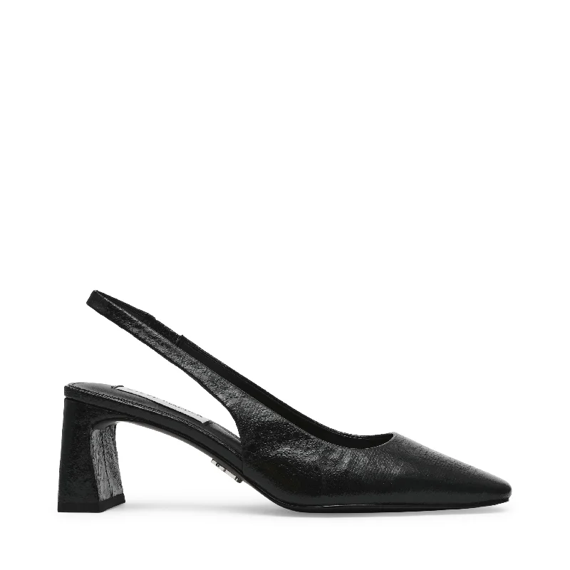 ENCANTO BLACK CRINKLE---Fashionable Kitten Heels for Date Night