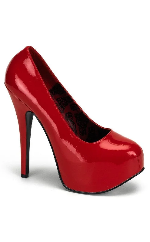 Stiletto Heel Pumps with Perfect Fit--TEEZE-06 Red Pat Heels-Fashionable & Classic