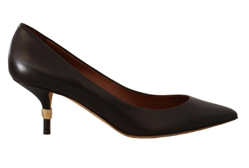 Dolce & Gabbana Elegant  Leather Heels Women's Pumps---Comfortable Leather Pumps for Office and Everyday Wear