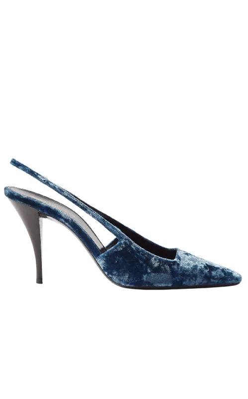 Luxurious Velvet Women's Pumps with Soft Finish---Blade 90 Velvet Slingback Pumps