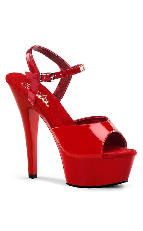 Sleek and Shiny Patent Pump Heels for a Polished Look--KISS-209 Red Patent Platform Heels