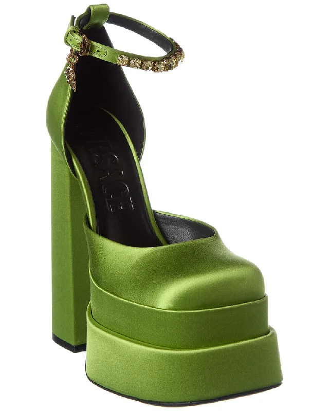 Versace Medusa Satin Platform PumpAffordable Satin Heels with a Luxe Touch