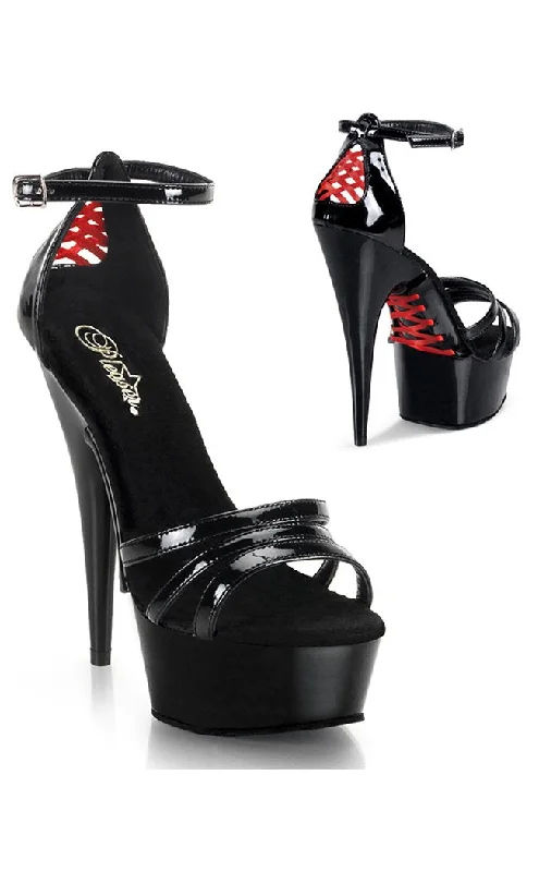 Stylish Platform Heels for Extra Height--DELIGHT-662 Black & Red Platform Heels