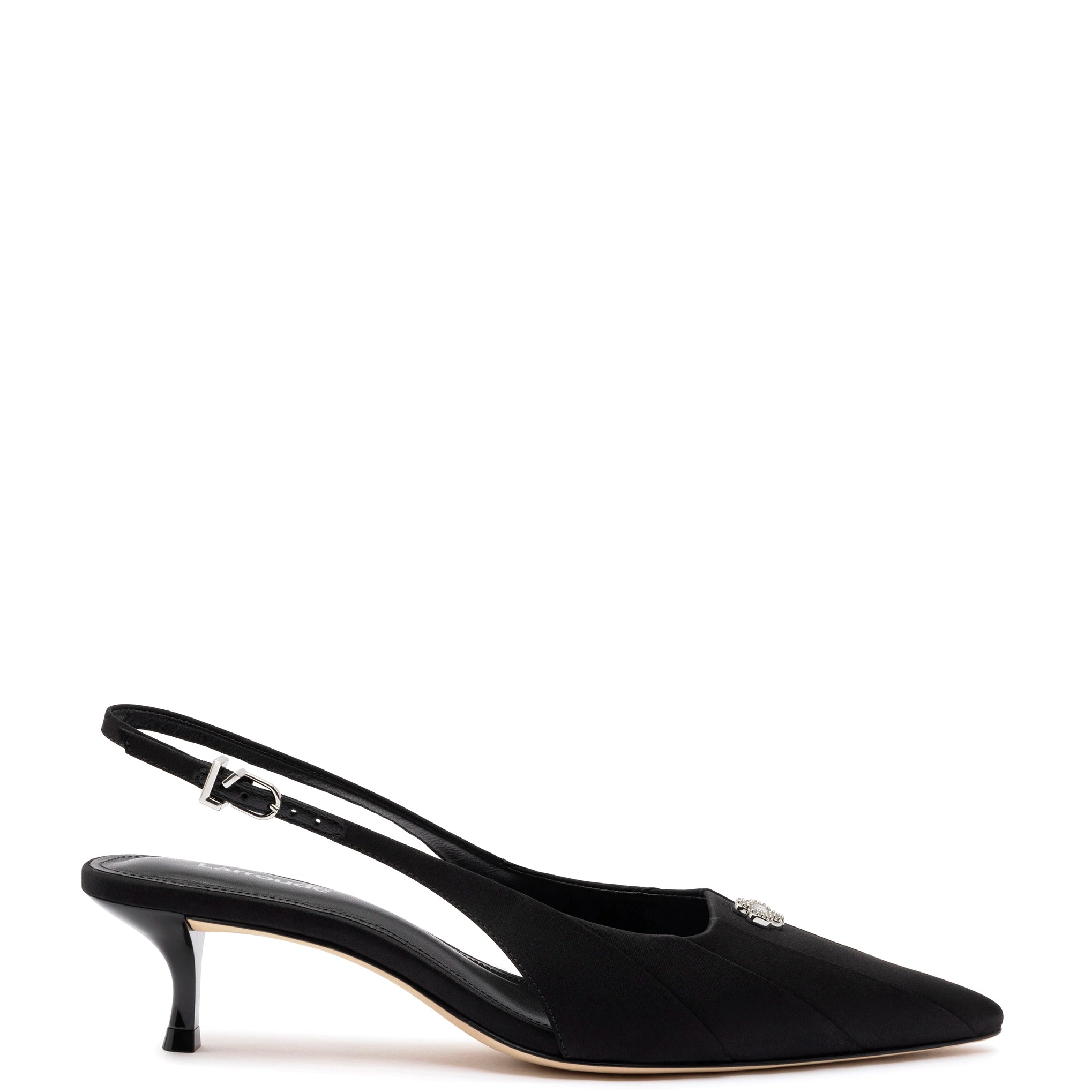 Versatile Heeled Sandals for Any Occasion---Maxine Pump In Black Fabric