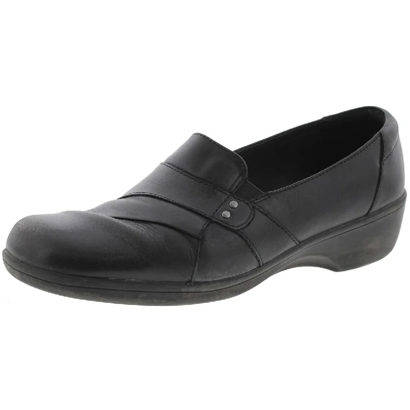 Trendy Chunky Heel Pumps for Casual Wear--Clarks Womens May Marigold Leather Slip On Loafer Heels