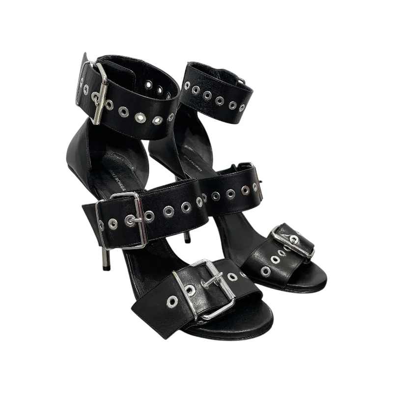 BALENCIAGA/Heels/EU 39/Leather/BLK/Buckle strap heels---Comfortable Leather Pumps for Office and Everyday Wear