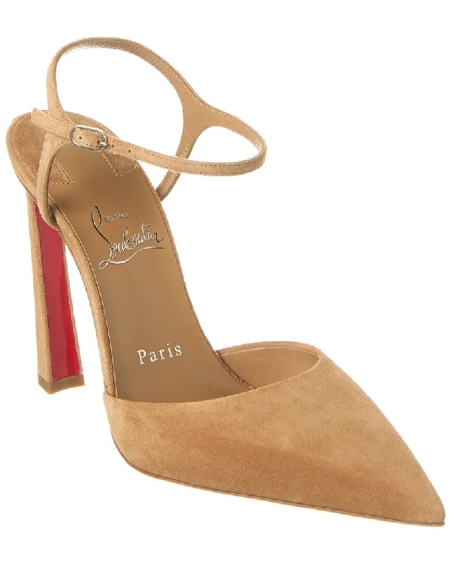 Affordable Suede Ankle Pumps for All-Day Wear--Christian Louboutin Condora Riviera 100 Suede Pump