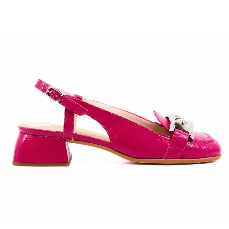 Versatile Heeled Sandals for Any Occasion---Women's Chain Pump Heels In Orchid