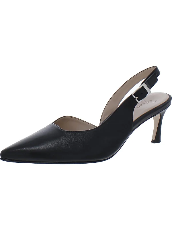 Fashionable Leather Slingback Pumps for Casual Wear--Felicia Womens Leather Slingback Pumps