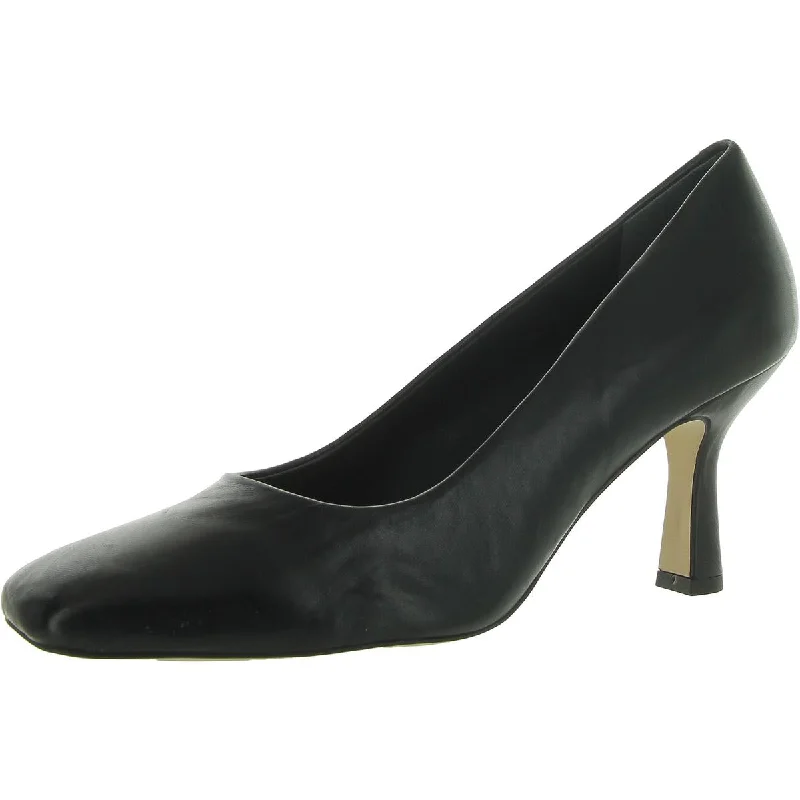 Franco Sarto Womens Faux Leather Square Toe Pumps---Durable Square Toe Block Heels for Everyday Use