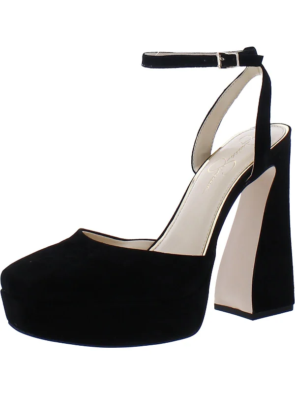 Sleek and Shiny Patent Pump Heels for a Polished Look--Deirae Womens Patent Leather Chunky Heel Ankle Strap