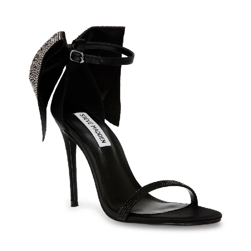 BELLAROSA BLACK SATINAffordable Satin Heels with a Luxe Touch