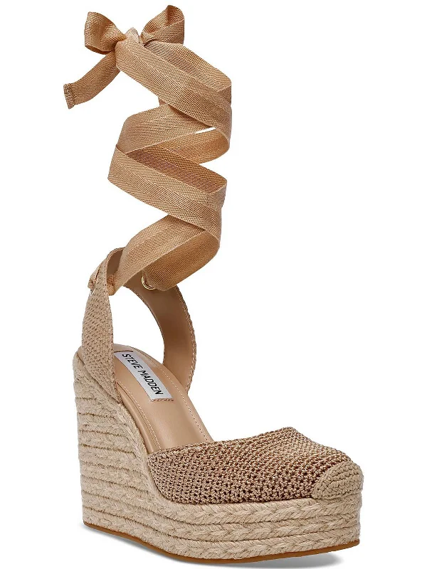 Stylish Ankle Strap Heels for Women--Locket Womens Knit Ankle Strap Espadrille Heels