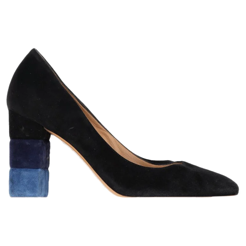 Affordable Suede Ankle Pumps for All-Day Wear--Salvatore Ferragamo Madia 2 Block Heel Pumps in Black Suede