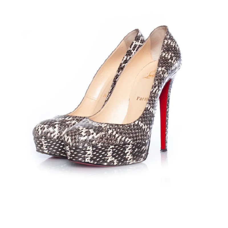 Stylish Platform Heels for Extra Height--Bianca python platform pumps