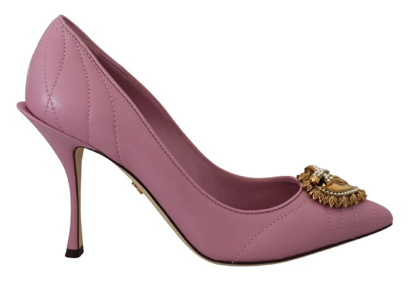 Dolce & Gabbana Devotion Leather Heels in Women's---Comfortable Leather Pumps for Office and Everyday Wear