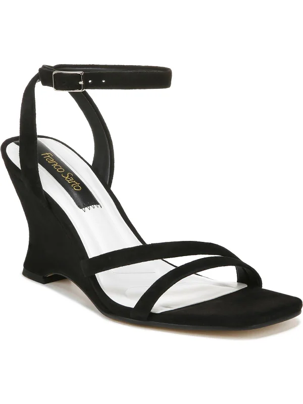 Stylish Ankle Strap Heels for Women--FRANCA Womens Open Toe Ankle Strap Wedge Heels