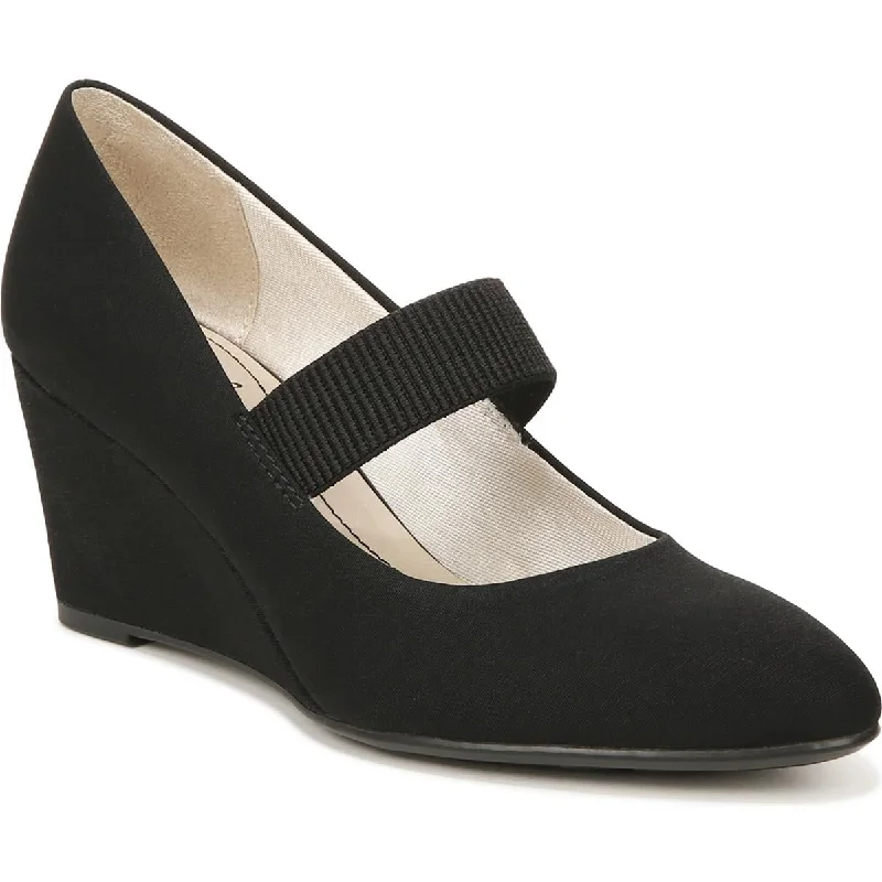 Trendy Chunky Heel Pumps for Casual Wear--LifeStride Womens Gio MJ Slip-On Almond Toe Mary Jane Heels