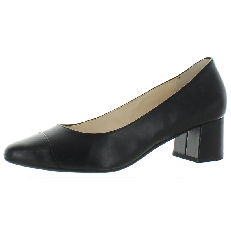 Trendy Chunky Heel Pumps for Casual Wear--Cole Haan Womens The Go-To Pump Leather Slip-On Block Heels