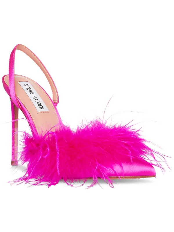 Alexis Womens Satin Feathers PumpsAffordable Satin Heels with a Luxe Touch