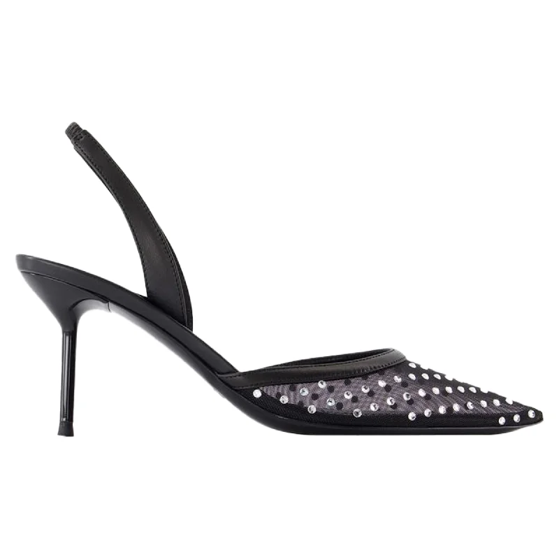 Versatile Heeled Sandals for Any Occasion---Lidia Slingback 70 Pumps - Paris Texas - Synthetic - Black