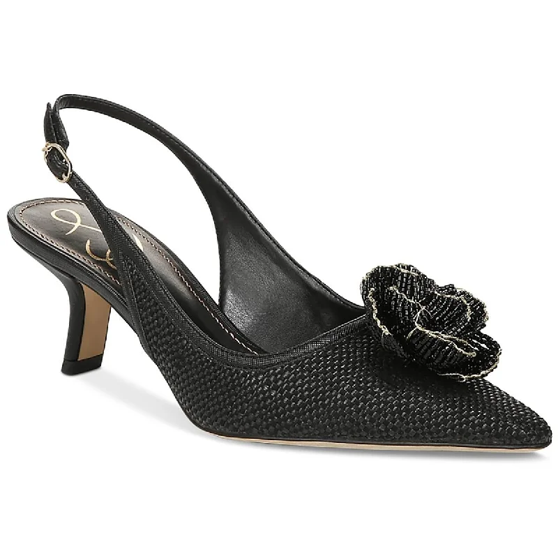 Sam Edelman Womens   Faux Leather Woven Slingback Heels---Comfortable Leather Pumps for Office and Everyday Wear