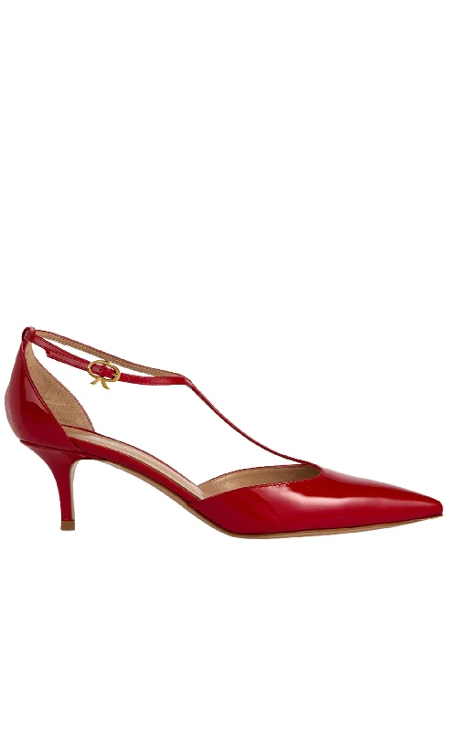 Sleek and Shiny Patent Pump Heels for a Polished Look--Ribbon T-bar Patent Leather Pumps