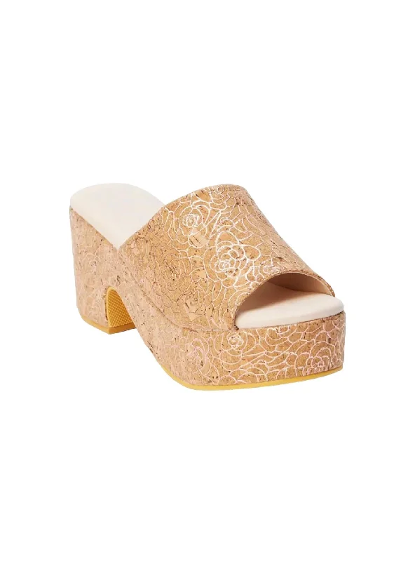 Stylish Platform Heels for Extra Height--Women's Terry Platform Heel In Rose Cork