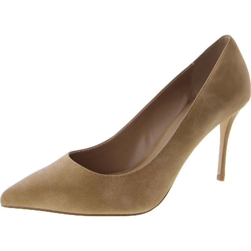 Stiletto Heel Pumps with Perfect Fit--Steve Madden Womens Gracie Faux Leather Pointed Toe Pumps-Fashionable & Classic