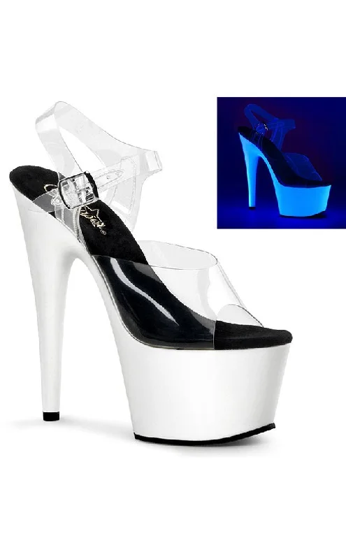 Stiletto Heel Pumps with Perfect Fit--ADORE-708UV Clear & Neon White Heels-Fashionable & Classic