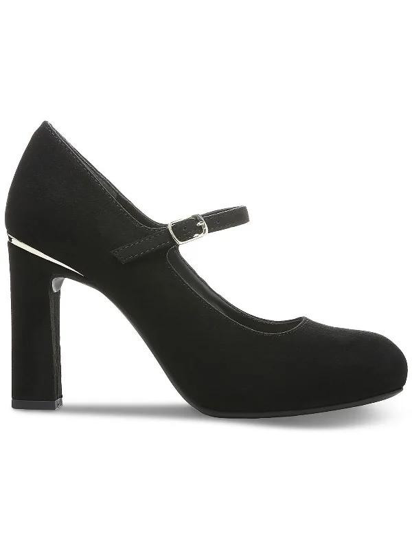 Affordable Suede Ankle Pumps for All-Day Wear--Tresta Womens Faux Suede Evening Mary Jane Heels