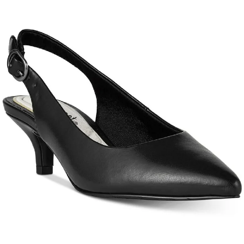 Easy Street Womens Faye Faux Leather Slingback Kitten Heels---Fashionable Kitten Heels for Date Night