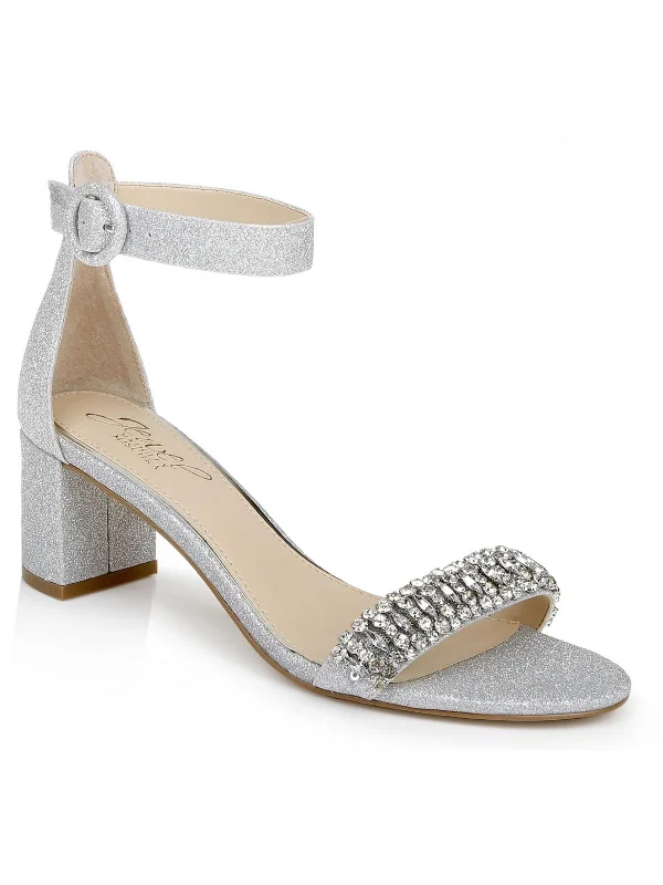 Stylish Ankle Strap Heels for Women--James Womens Dressy Rhinestones Ankle Strap