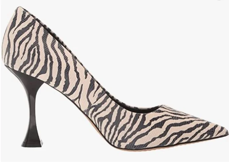 Versatile Heeled Sandals for Any Occasion---Kamerna-3 Zebra Heeled Pump In Cotton White