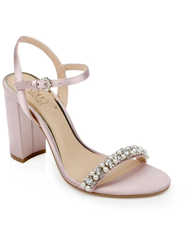 Stylish Ankle Strap Heels for Women--Dee Womens Embellished Buckle Ankle Strap