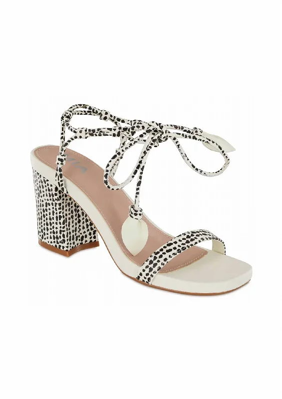 Versatile Heeled Sandals for Any Occasion---Women's Montie Heels - Medium In Black/white