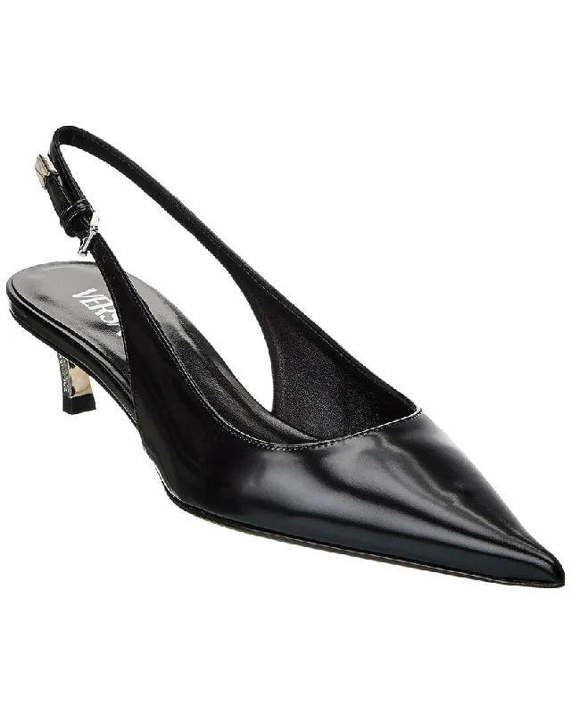 Versace Pin-Point Leather Pump---Comfortable Leather Pumps for Office and Everyday Wear