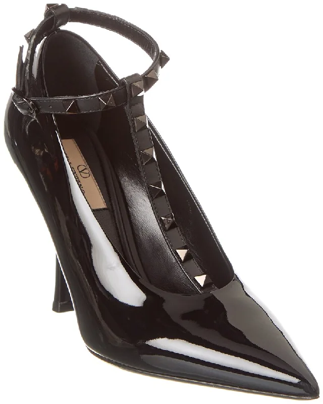 Sleek and Shiny Patent Pump Heels for a Polished Look--Valentino Rockstud 100 Patent Pump