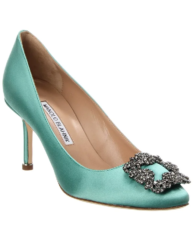 Manolo Blahnik Hangisi 90 Satin PumpAffordable Satin Heels with a Luxe Touch