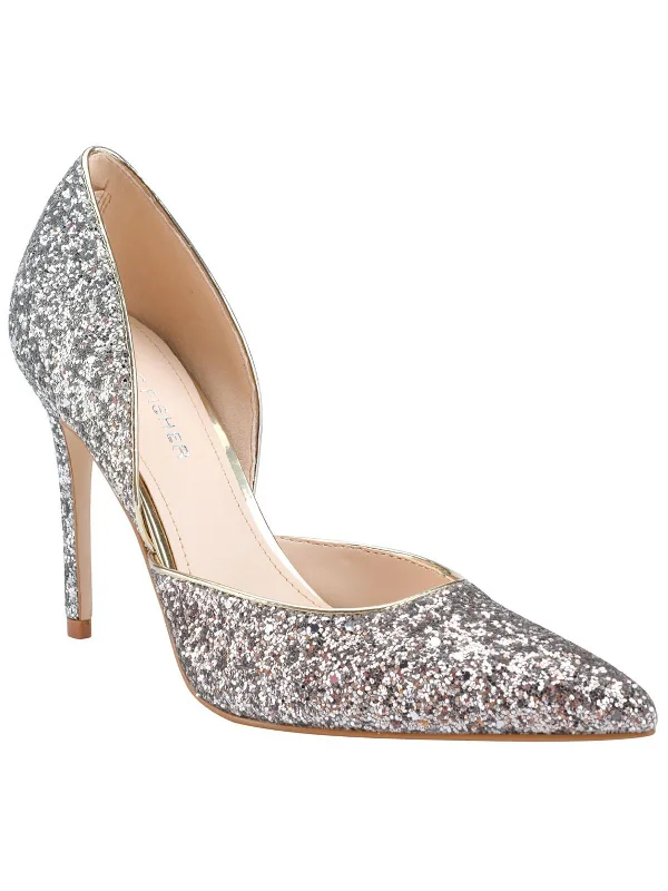 Christay Womens Glitter Slip-On D'Orsay Heels---Trendy Glitter Heels for a Glamorous Look