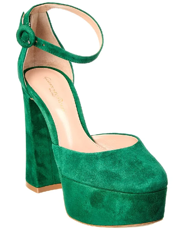 Affordable Suede Ankle Pumps for All-Day Wear--Gianvito Rossi Holly D'orsay 70 Suede Platform Pump