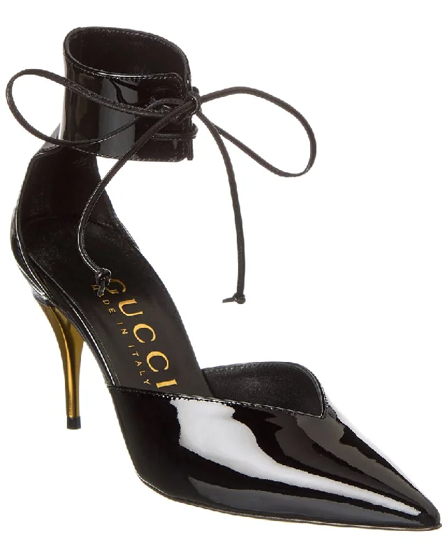 Sleek and Shiny Patent Pump Heels for a Polished Look--Gucci GG Patent Pump