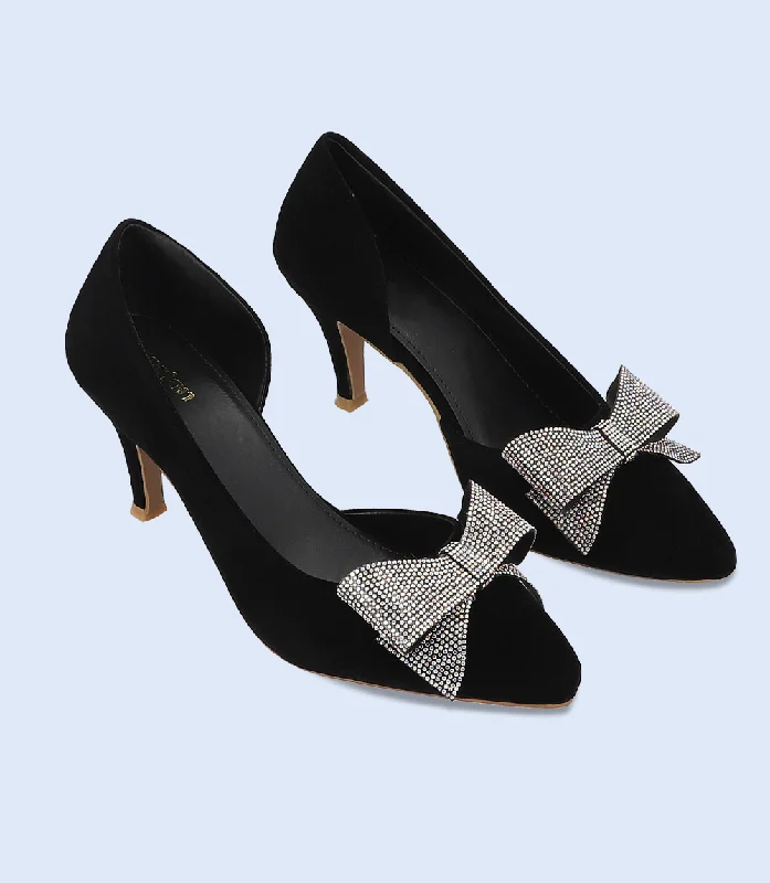 Versatile Heeled Sandals for Any Occasion---BW10180-BLACK-Women Court shoes