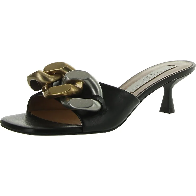 Stella McCartney Womens Faux Leather Heel Slide---Comfortable Leather Pumps for Office and Everyday Wear