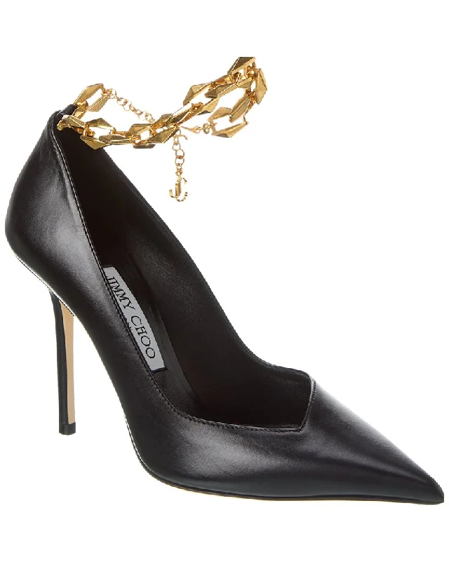 Jimmy Choo Diamond Talura 100 Leather Pump---Comfortable Leather Pumps for Office and Everyday Wear