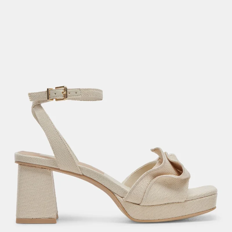 Versatile Heeled Sandals for Any Occasion---Cheer Heels Ivory Raffia