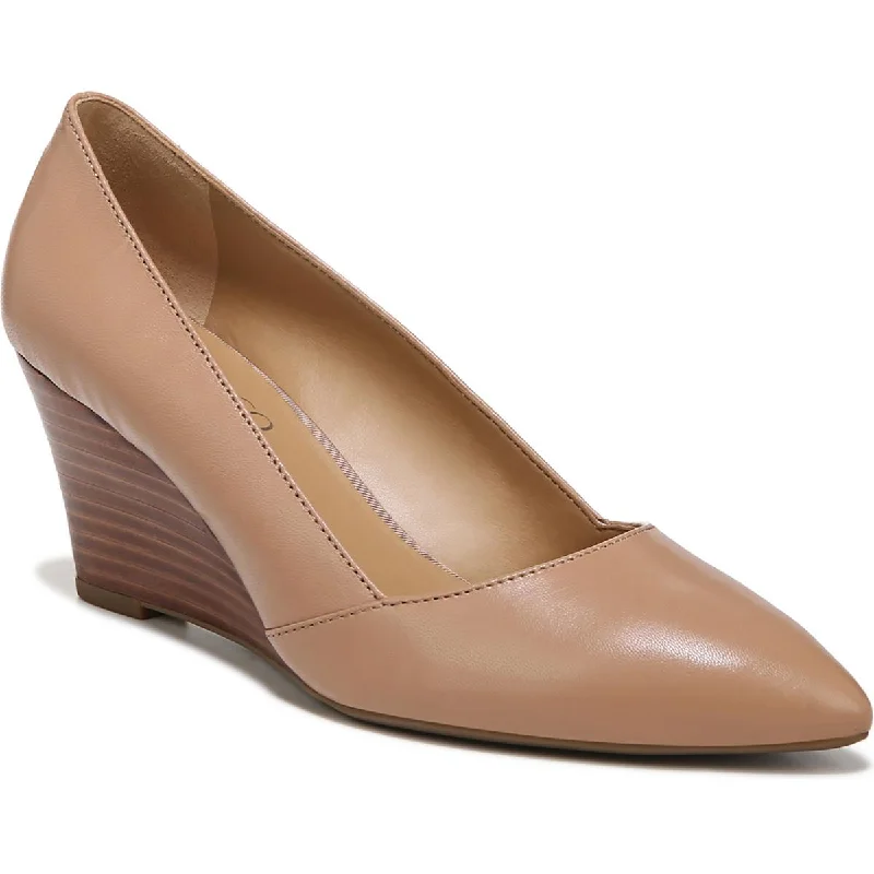 Franco Sarto Womens Frankie Padded Insole Leather Wedge Heels---Comfortable Leather Pumps for Office and Everyday Wear