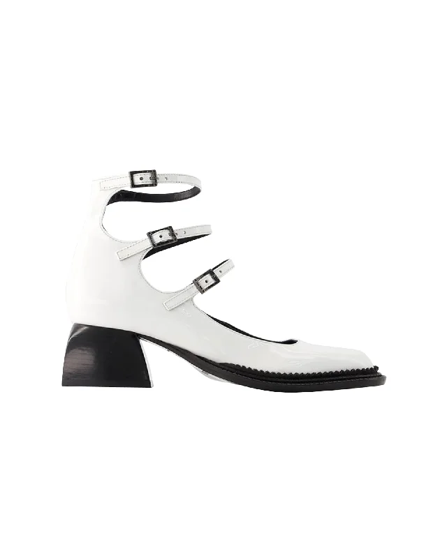 Bulla London Pumps - Nodaleto - Leather - White---Comfortable Leather Pumps for Office and Everyday Wear