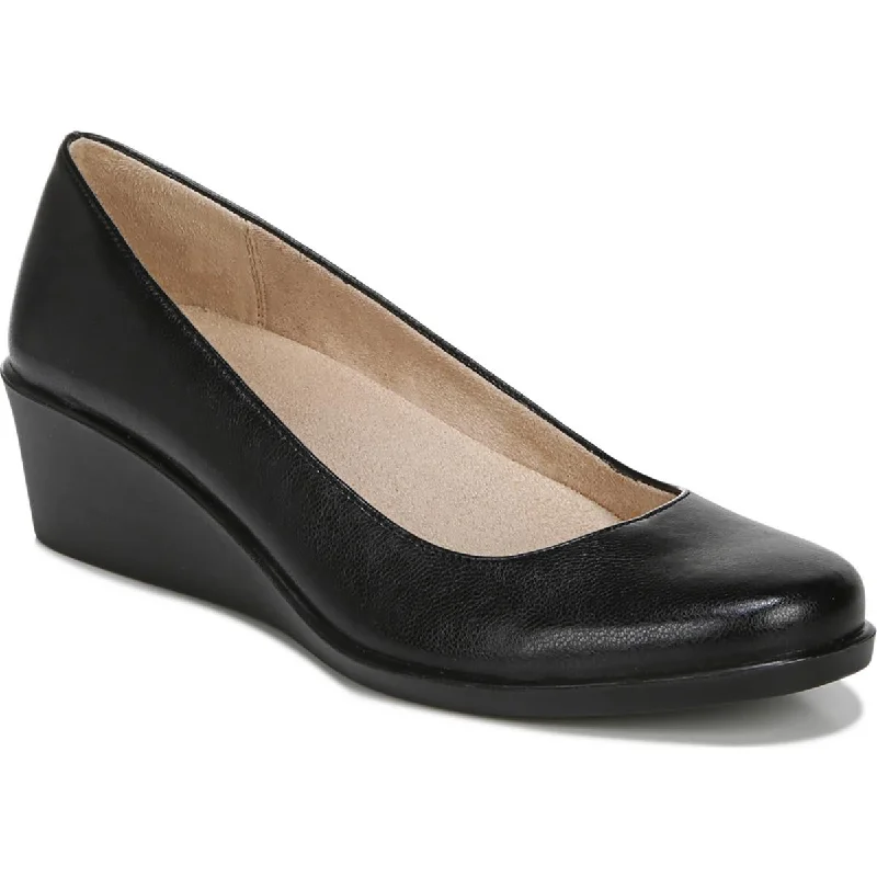 Sleek and Shiny Patent Pump Heels for a Polished Look--Lauren Womens Patent Slip On Wedge Heels