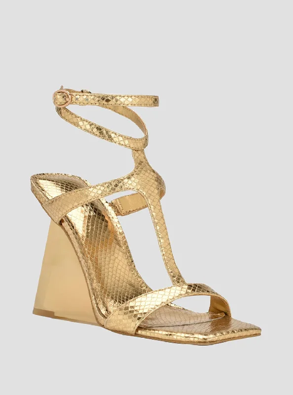 Versatile Heeled Sandals for Any Occasion---Gold Bacio Metallic High Heels